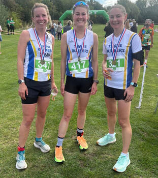 This photo is of the top three females. It was taken by Thame Runners